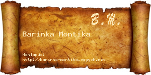 Barinka Montika névjegykártya